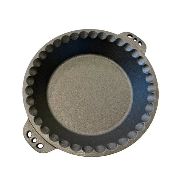 John Wayne Cast Iron 10.25 Inch Pie Pan Pre Seasoned Decorative Handles - Picture 1 of 5